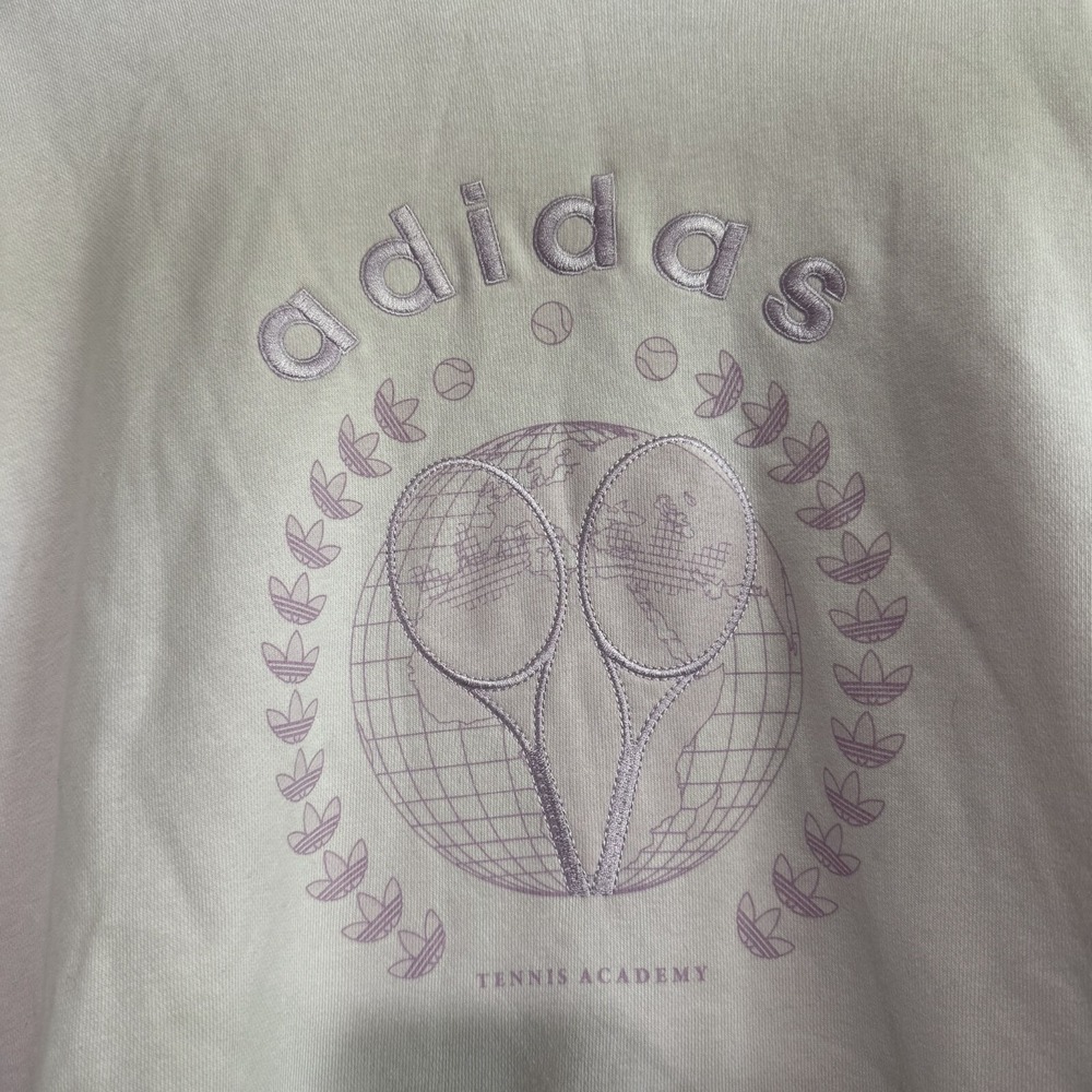 Adidas Tennis Luxe Graphic‎ Sweater Womens Small Pink Crew Long Sleeve Pullover